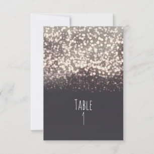 Sparkling Lights Romantic Grey Wedding Table Card