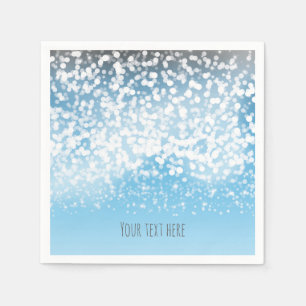 Sparkling Lights Romantic Winter Wonderland Menu Napkin