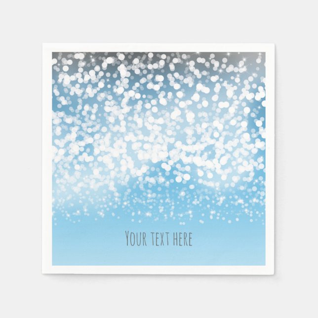 Sparkling Lights Romantic Winter Wonderland Menu Napkin (Front)