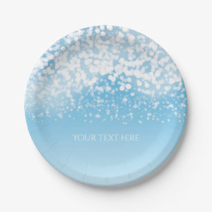 Sparkling Lights Romantic Winter Wonderland Paper Plate