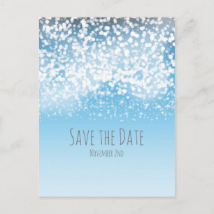 Sparkling Lights Winter Wonderland Save the Date Announcement Postcard