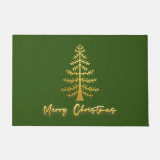 Sparkling Luxurious gold tree elegant green Doormat