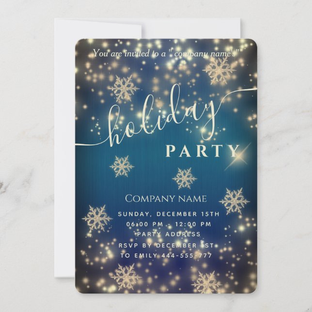 Sparkling  luxury corporate Christmas party   Invitation (Front)