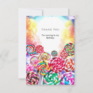Sparkling Magical Candyland Birthday Thank You Card