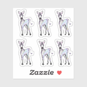 Sparkling magical rainbow zebra