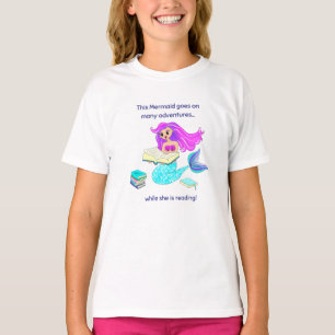 Sparkling Mermaid Reading Goes On Many Adventures  T-Shirt