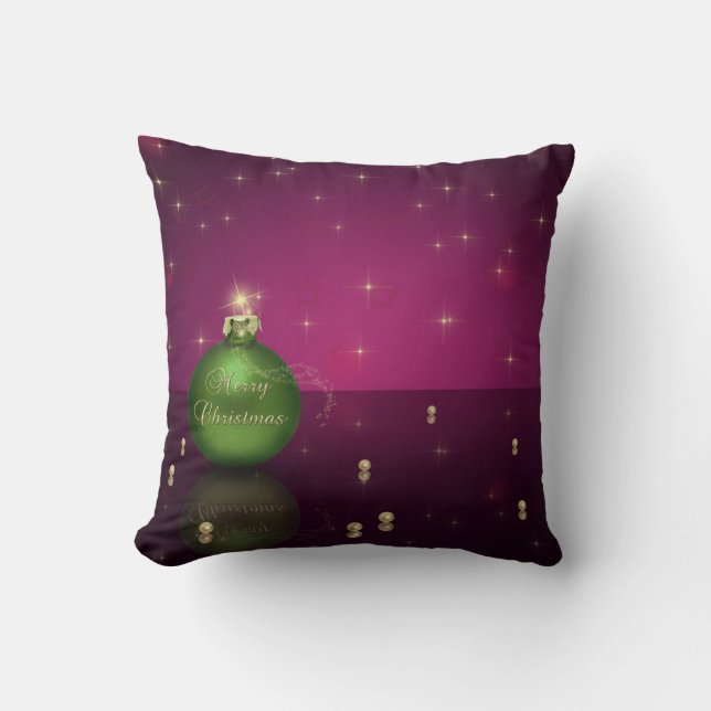 Sparkling Merry Christmas Ball Cushion (Front)