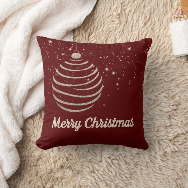 Sparkling Merry Christmas Ornament Cushion (Blanket)