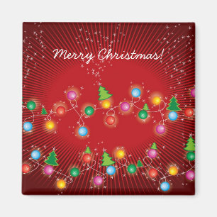 Sparkling Mini X'mas Tree Lights Gift Magnet