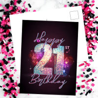 Sparkling Modern Chic Disco Dance 21st Birthday
