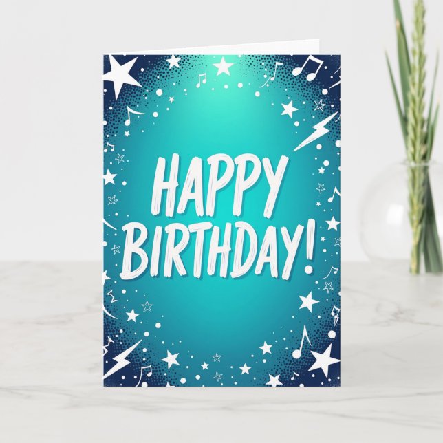 Sparkling Motif Birthday Card (Front)