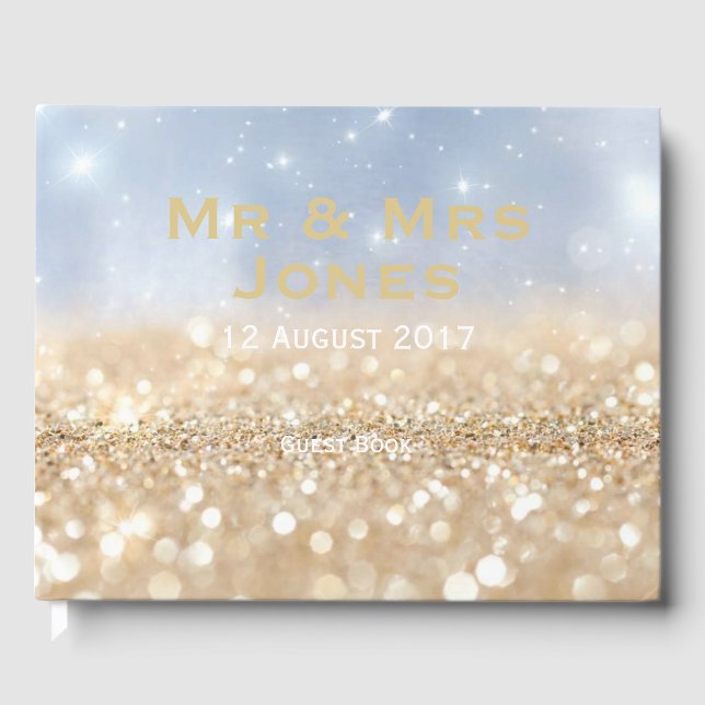 Sparkling Mr & Mrs Wedding Guest Book (Front)