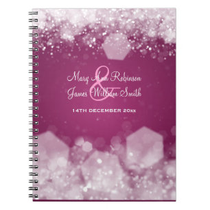 Sparkling Night Plum Elegant Wedding Favour Notebook