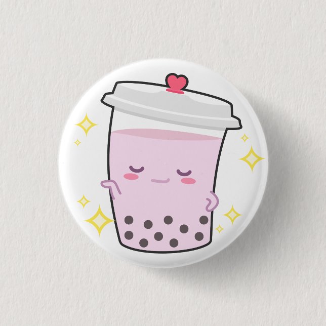 Sparkling Nika Button Pin (Front)