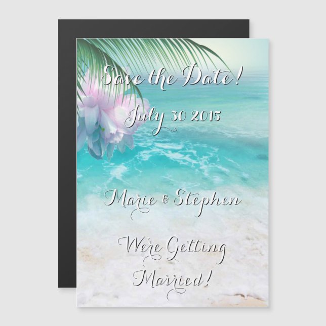 SPARKLING OCEAN WATERS Save the Date Magnetic Invitation (Front/Back)