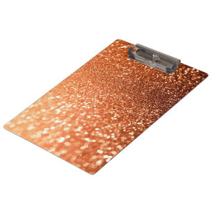 Sparkling Ombre Copper Shiny Trendy Glitter Clipboard