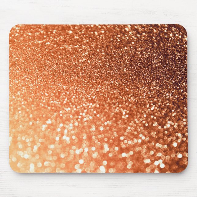 Sparkling Ombre Copper Shiny Trendy Glitter Mouse Mat (Front)