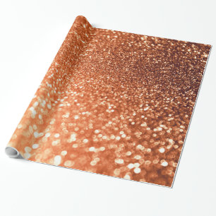 Sparkling Ombre Copper Shiny Trendy Glitter Wrapping Paper