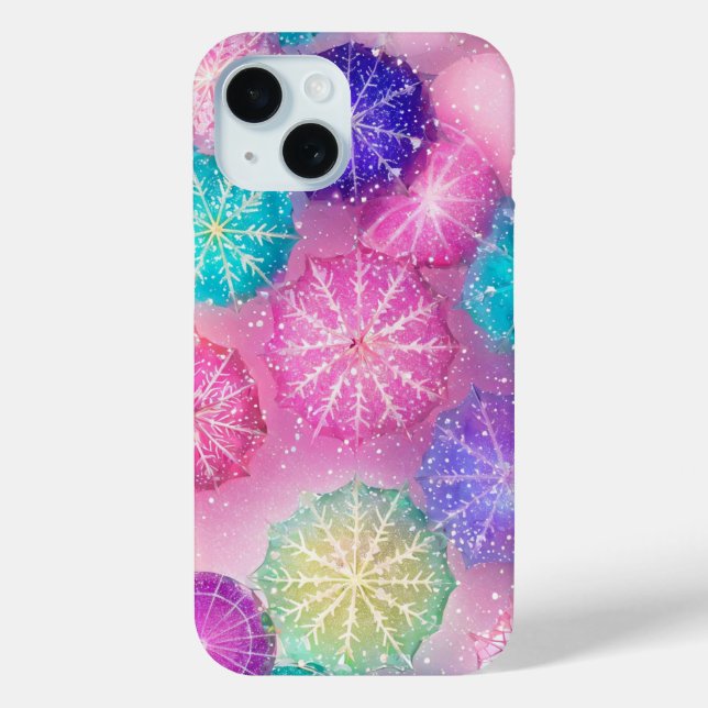 Sparkling Pastel Snowflake Case-Mate iPhone Case (Back)