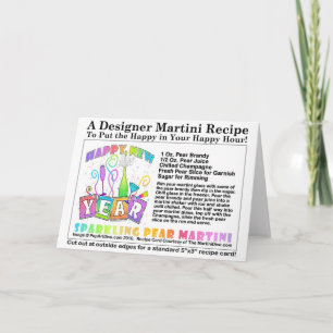 SPARKLING PEAR NEW YEAR'S MARTINI RECIPE CARD