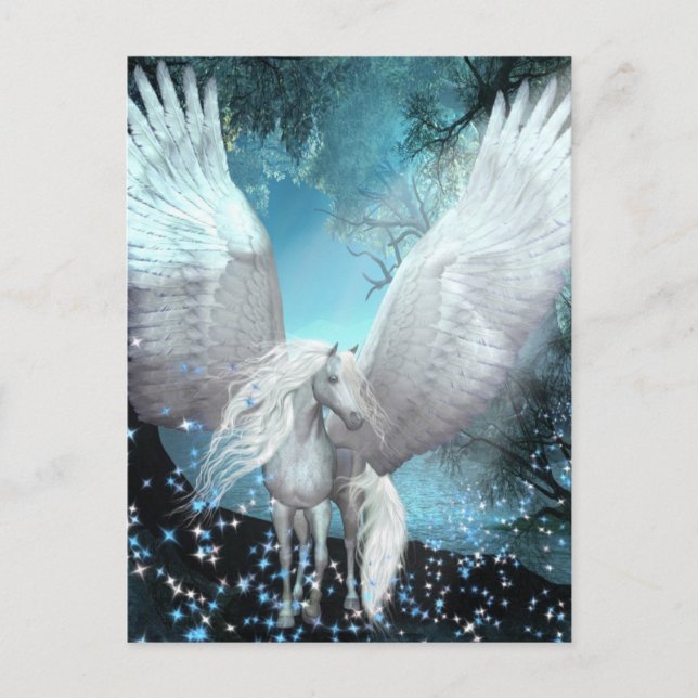 Sparkling Pegasus Postcard (Front)