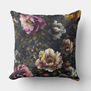 Sparkling Peony Noel Botanical Cushion