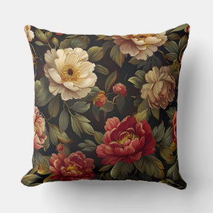 Sparkling Peony Noel Botanical Cushion