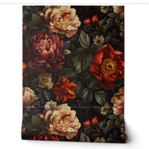 Sparkling Peony Noel Botanical Wallpaper
