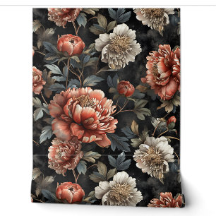 Sparkling Peony Noel Botanical Wallpaper