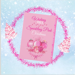 Sparkling Pink Christmas Card