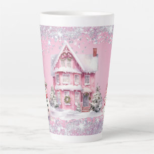 Sparkling Pink Christmas  Latte Mug
