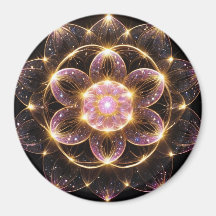 Sparkling Pink Flower Magnet