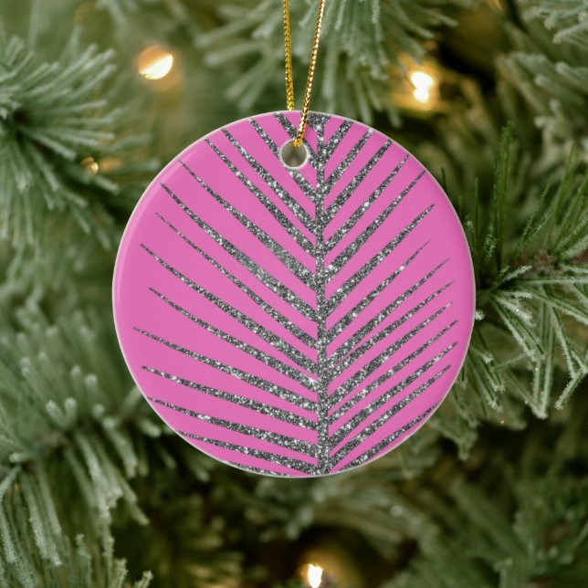 Sparkling Pink Glitter  Ceramic Tree Decoration (Tree)