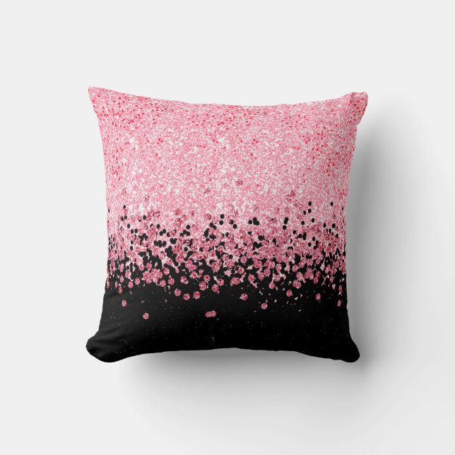 Sparkling Pink Glitter Cushion (Front)