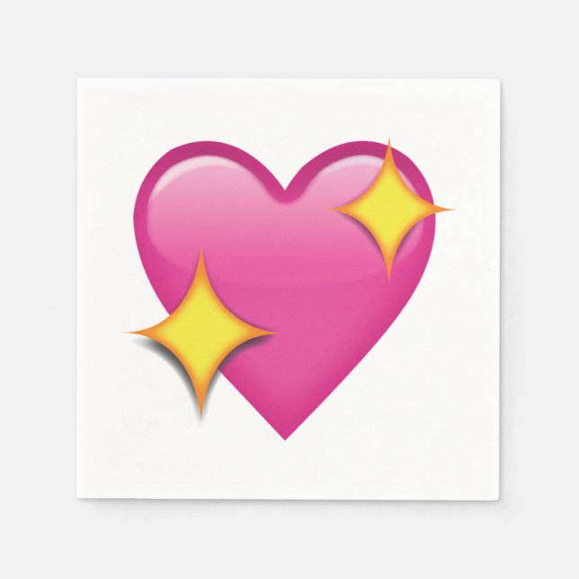 Sparkling Pink Heart - Emoji Napkin (Front)