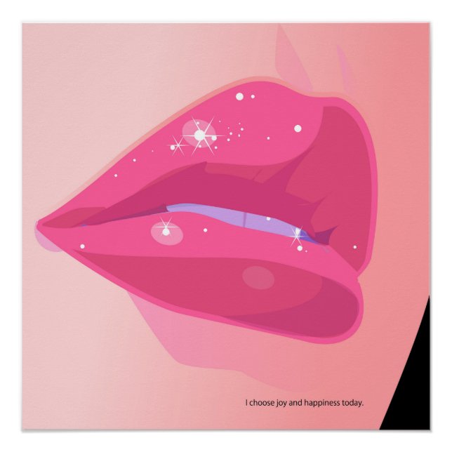 Sparkling Pink Lips Poster (Front)