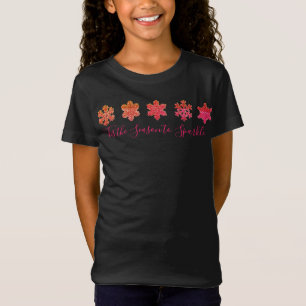 Sparkling pink orange fun snowflakes pattern T-Shirt