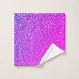 Sparkling Pink Purple Glitter Ombre Colourful Cool Wash Cloth