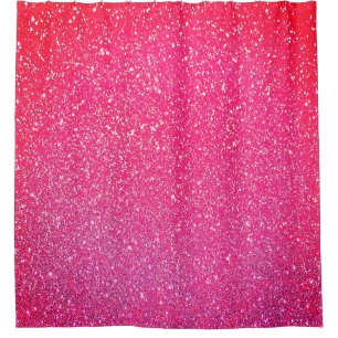 Sparkling Pink Red Glitter Ombre Cute Colourful Shower Curtain