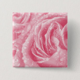 Sparkling Pink Rose Button