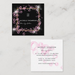  Sparkling Pink Soap Bubble Beauty Industry  Square Business Card
