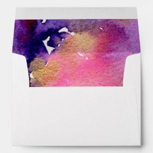 Sparkling Purple & Gold Watercolor Envelope