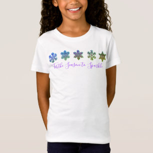 Sparkling purple pink snowflakes holiday cheer T-Shirt