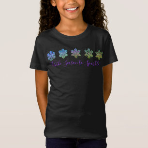 Sparkling purple pink snowflakes  T-Shirt