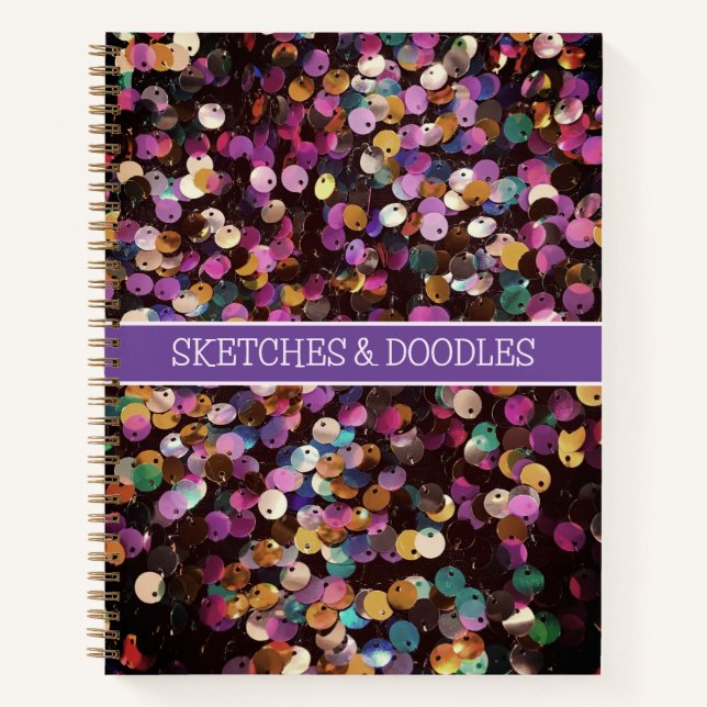 Sparkling purple sequin Notebooks (Front)