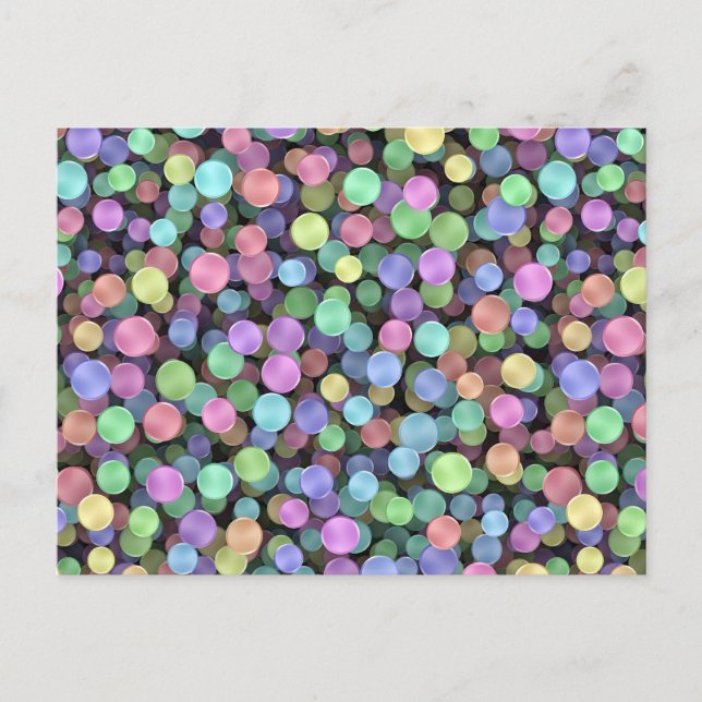 Sparkling Rainbow Polka Dots Postcard (Front)