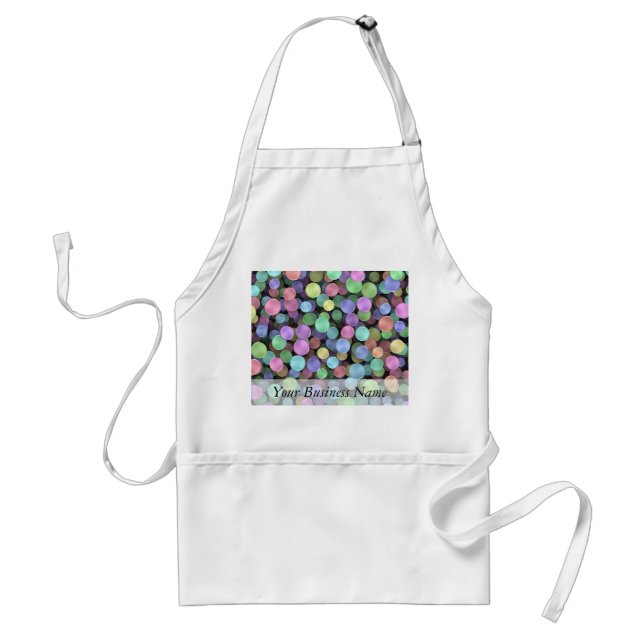 Sparkling Rainbow Polka Dots Standard Apron (Front)