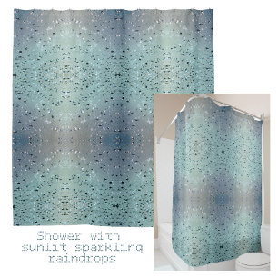 Sparkling Raindrops Boho Chic Aqua Shower Curtain