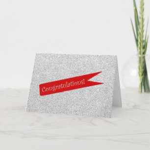 Sparkling Red Banner Congratulations Card