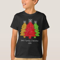 Sparkling red gold green Christmas tree snowflake